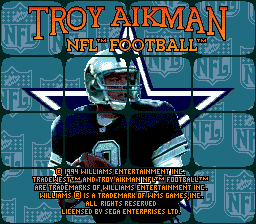Troy Aikman NFL Football screenshot 4 for Sega Genesis